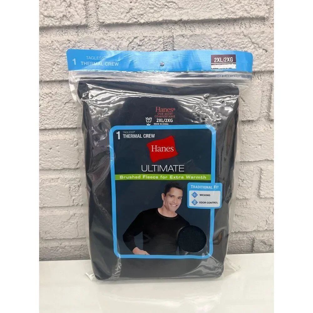 Hanes Ultimate Thermal Mens Underwear Extra Warm Wear Tagless Fleece 2XL
